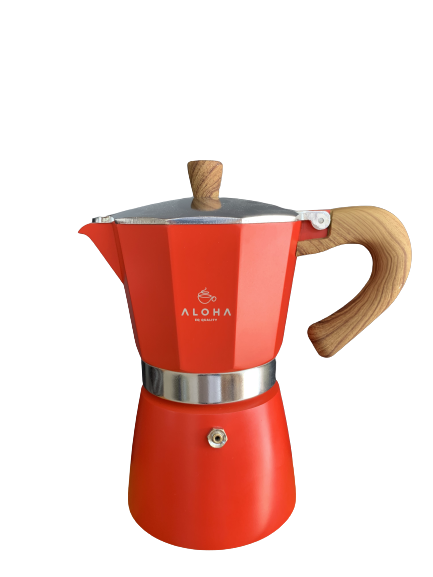 Espresso Moka Pot Kýrmýzý 6 Cup